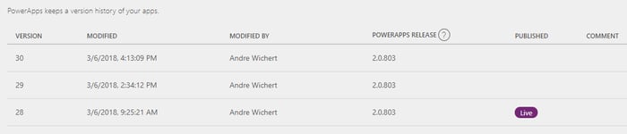 Die Release-Verwaltung von PowerApps