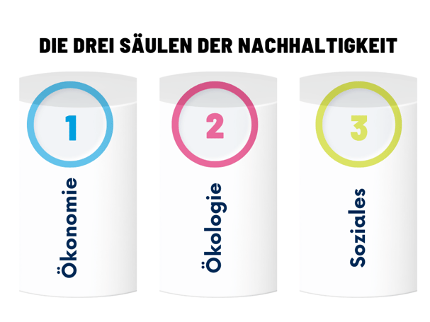 Die 3 Säulen der Nachhaltigkeit: Ökonomie, Ökologie, Soziales