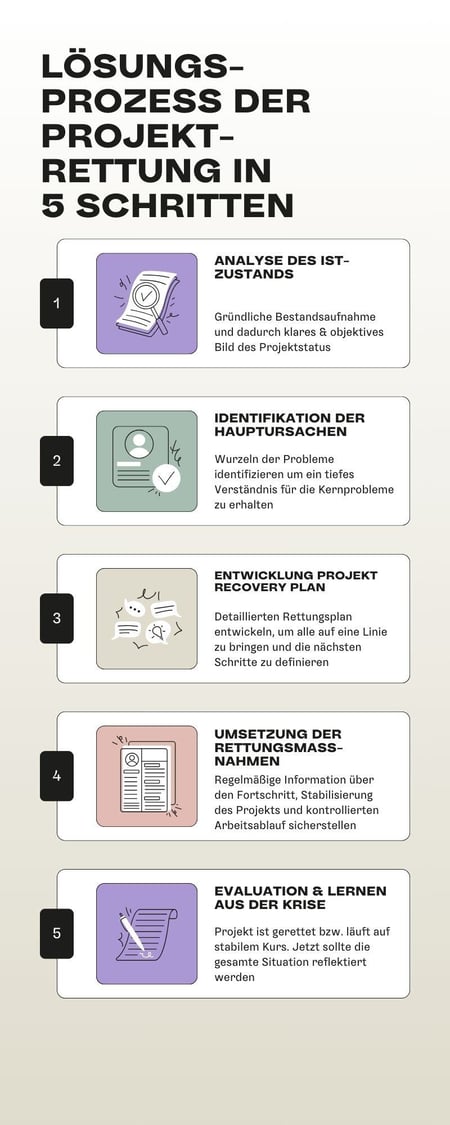 Lösungsprozess Projektrettung - 5 Schritte