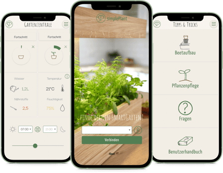 Mockup der simplePlant App 