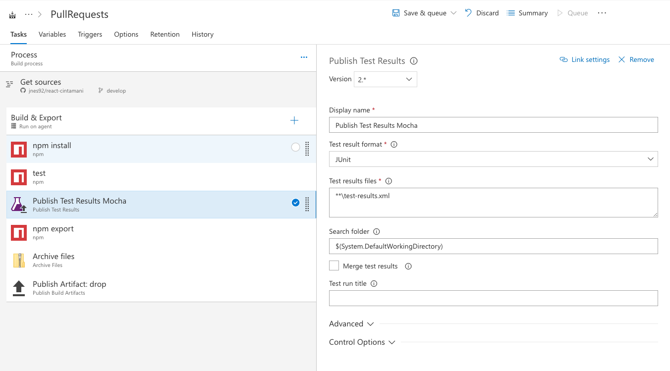 Testergebnis in VSTS anzeigen